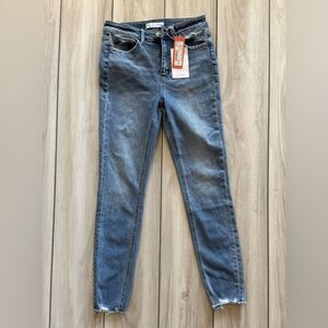 Flying Monkey Mid Rise Distressed Skinny Jeans Blue Size 27 NWT